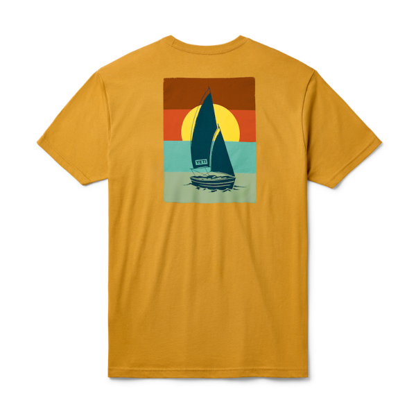 Antique Gold Yeti Sunset Sails Short Sleeve T-Shirt Short Sleeve T-Shirt | FVKSO-5017