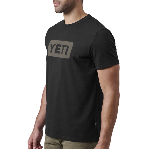 Black/Gray Yeti Premium Logo Badge Short Sleeve T-Shirt Short Sleeve T-Shirt | XYJNC-7639