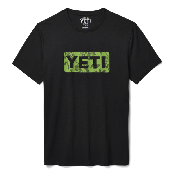 Black Yeti Floral Logo Badge Short Sleeve Tee Short Sleeve T-Shirt | BNVCZ-4576