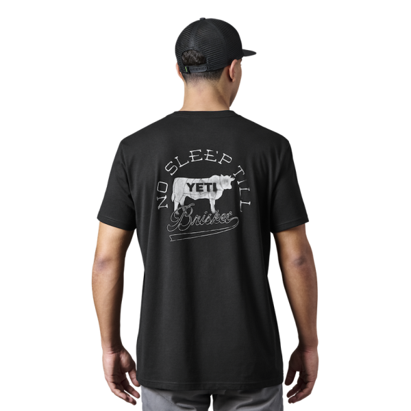 Black Yeti No Sleep Till Brisket Pocket Short Sleeve Tee Short Sleeve T-Shirt | ETBIK-3847