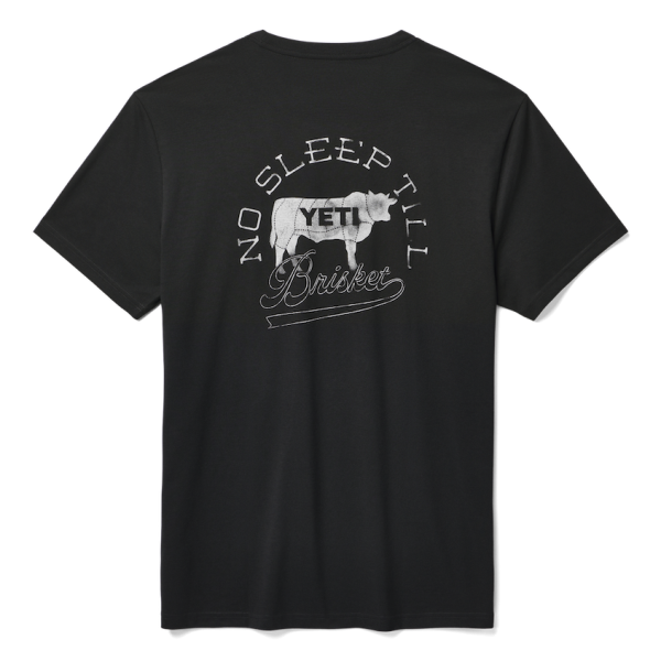 Black Yeti No Sleep Till Brisket Pocket Short Sleeve Tee Short Sleeve T-Shirt | ETBIK-3847