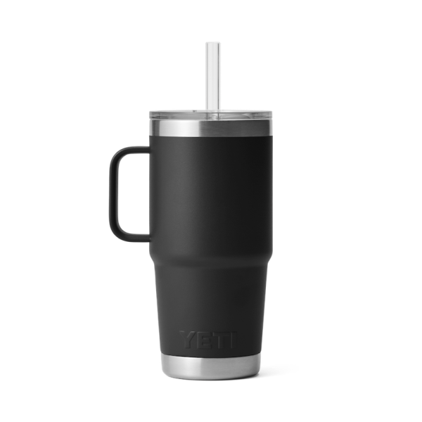 Black Yeti Rambler 25 oz Mug Straw Drinkware | TRVIE-6803