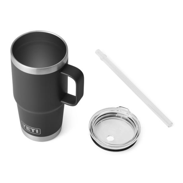 Black Yeti Rambler 25 oz Mug Straw Drinkware | TRVIE-6803