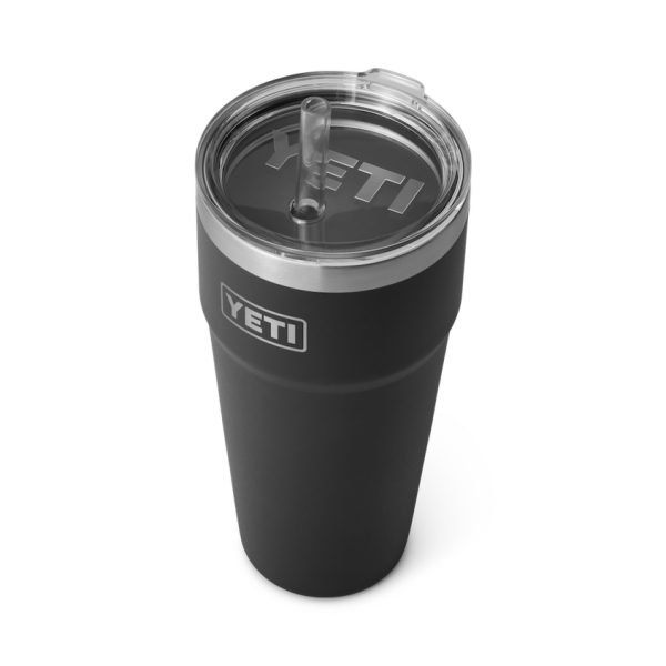 Black Yeti Rambler 26 oz Stackable Cup Straw Drinkware | EGHPS-8634