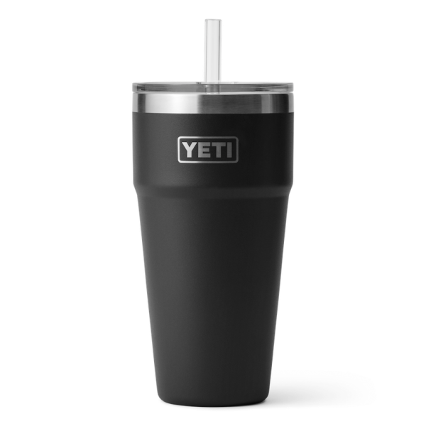 Black Yeti Rambler 26 oz Stackable Cup Straw Drinkware | EGHPS-8634