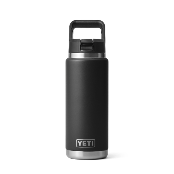 Black Yeti Rambler 26 oz Water Bottle Straw Drinkware | ZHOIK-1247