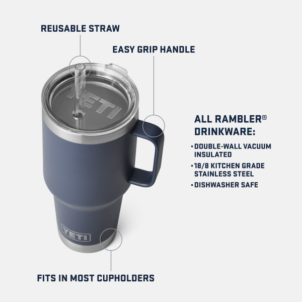 Black Yeti Rambler 35 oz Mug Straw Drinkware | PTYLH-4985