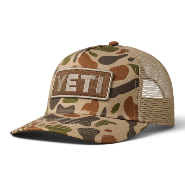 Brown/Camo Yeti Logo Full Camo Trucker Hat Hats | EXMAP-9065