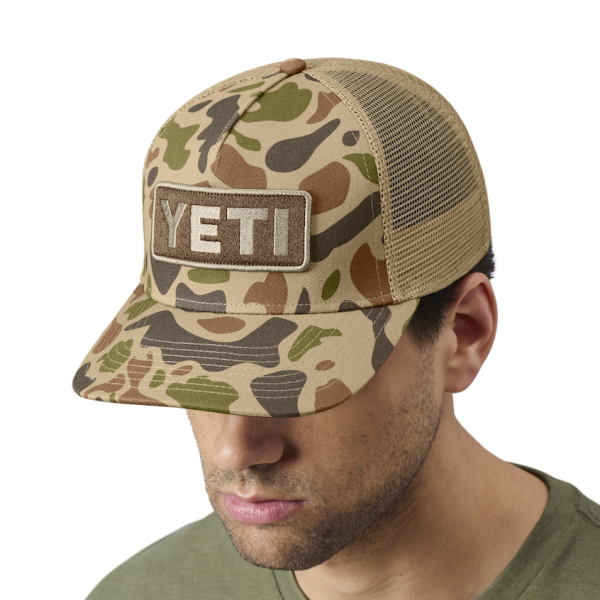 Brown/Camo Yeti Logo Full Camo Trucker Hat Hats | EXMAP-9065