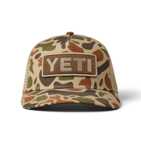 Brown/Camo Yeti Logo Full Camo Trucker Hat Hats | EXMAP-9065