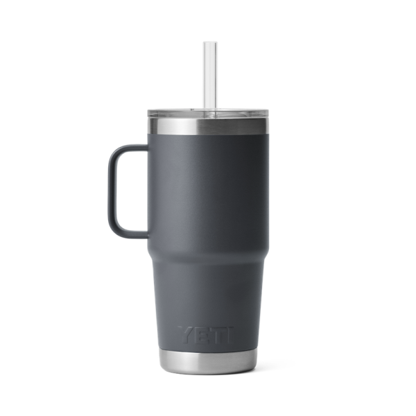 Charcoal Yeti Rambler 25 oz Mug Straw Drinkware | TELOG-4705