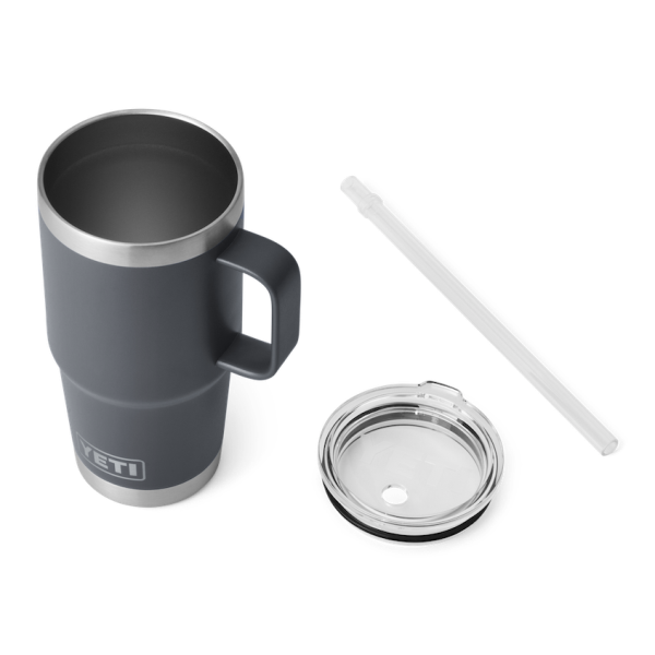 Charcoal Yeti Rambler 25 oz Mug Straw Drinkware | TELOG-4705