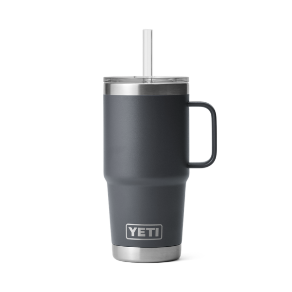 Charcoal Yeti Rambler 25 oz Mug Straw Drinkware | TELOG-4705