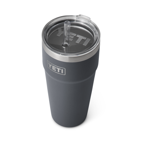 Charcoal Yeti Rambler 26 oz Stackable Cup Straw Drinkware | ULOAT-2679