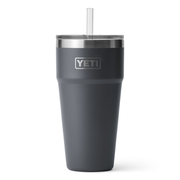 Charcoal Yeti Rambler 26 oz Stackable Cup Straw Drinkware | ULOAT-2679