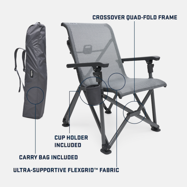 Charcoal Yeti Trailhead Camp Chair Chairs | AZNCH-2867