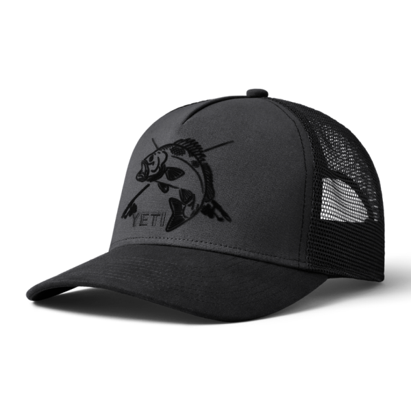 Dark Gray/Black Yeti Fishing Bass Trucker Hat Hats | RCLQJ-3901