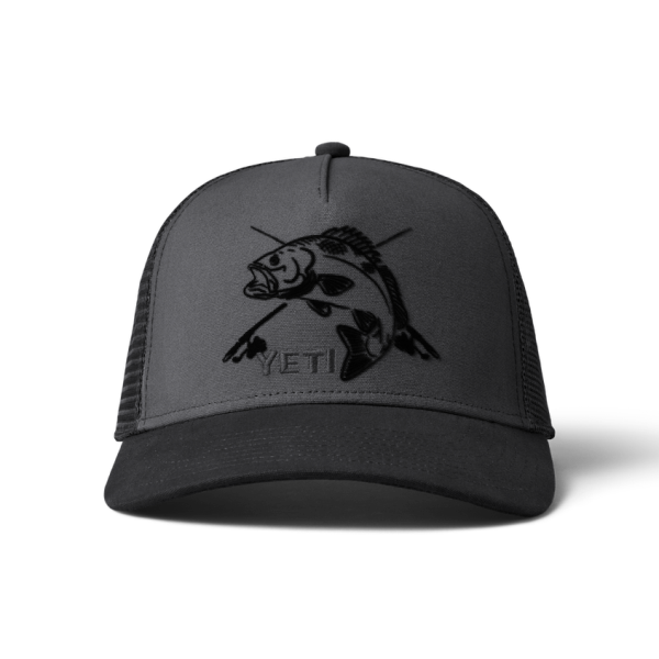 Dark Gray/Black Yeti Fishing Bass Trucker Hat Hats | RCLQJ-3901