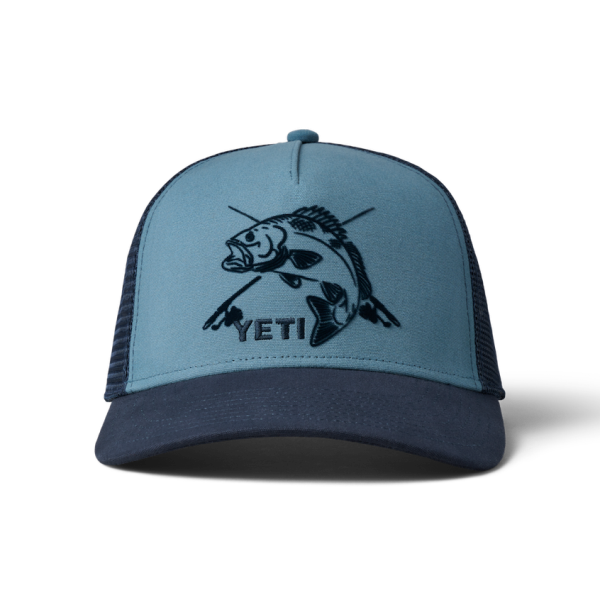 Deep Blue/Navy Yeti Fishing Bass Trucker Hat Hats | VOHAY-8507