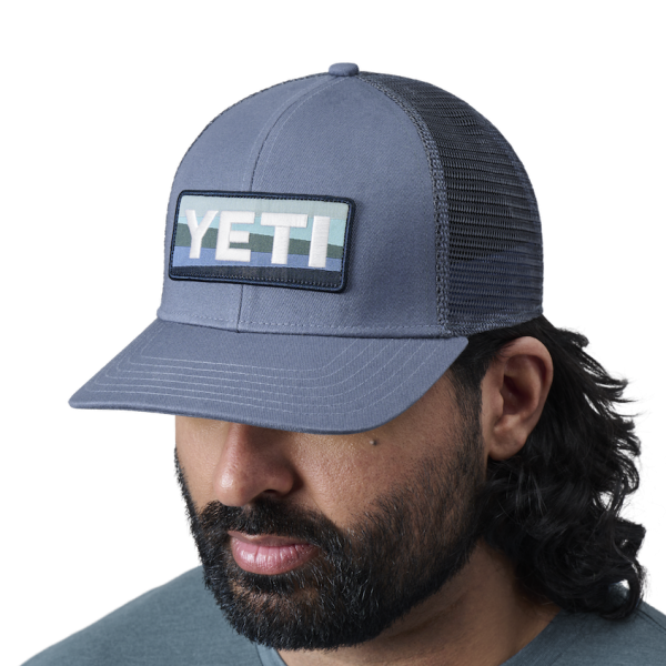 Deep Blue Yeti Sunrise Badge Trucker Hat Hats | DPSWI-1276