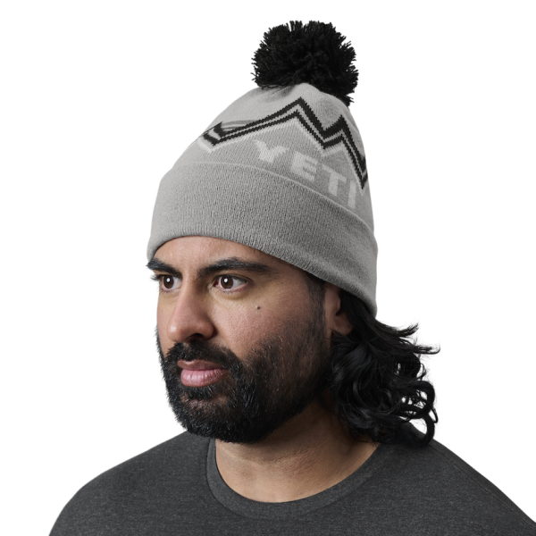 Gray/Black Yeti Freestyle Pom BEANIE Hats | FDGAC-3458