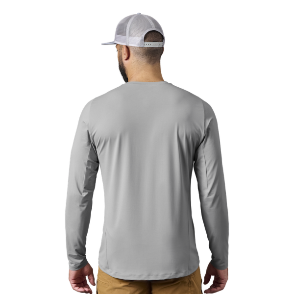 Gray Yeti Crew Neck Long Sleeve Sunshirt Sunshirts | BOZSJ-8459