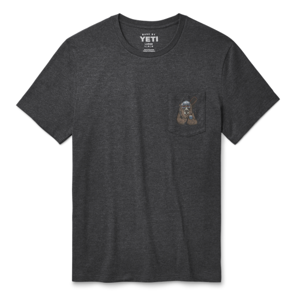 Heather Charcoal Yeti Cool Bear Pocket Short Sleeve T-Shirt Short Sleeve T-Shirt | IONKD-9037