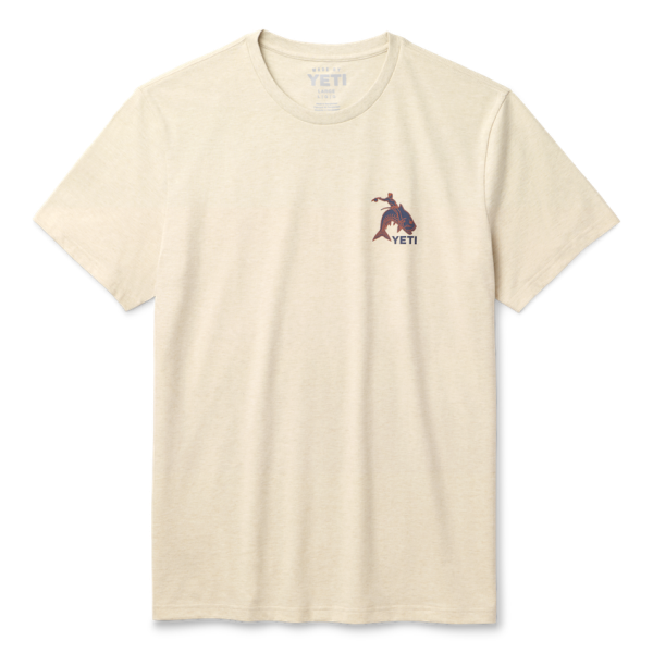 Heather Cream Yeti Tarpon Cowboy Short Sleeve T-Shirt Short Sleeve T-Shirt | JQFVS-0361