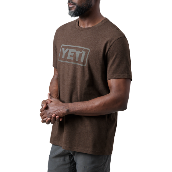 Heather Espresso Yeti Steer Badge Short Sleeve T-Shirt Short Sleeve T-Shirt | KOJHF-2694