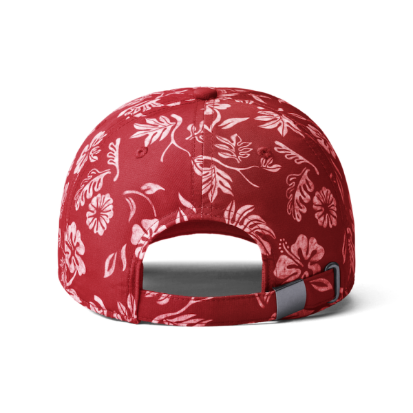 Heather Fire Red Yeti Floral Print Baseball Cap Hats | SEHYO-6251