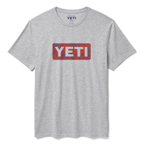 Heather Gray Yeti Floral Logo Badge Short Sleeve Tee Short Sleeve T-Shirt | CDLNX-6493