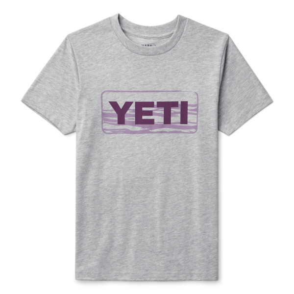 Heather Gray Yeti Kids\' Logo Water Badge Short Sleeve T-Shirt Short Sleeve Tee | RKVGM-2749