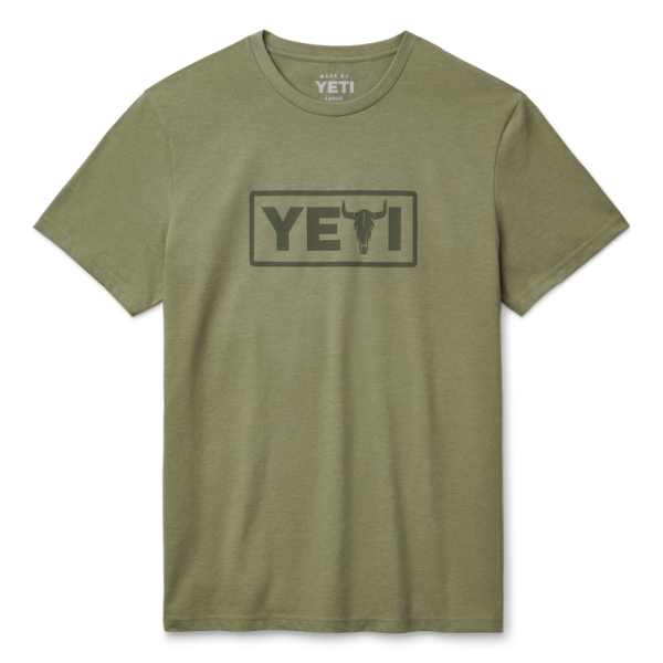 Heather Olive Yeti Steer Badge Short Sleeve T-Shirt Short Sleeve T-Shirt | JKSVP-8913