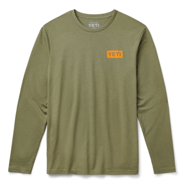 Heather Olive Yeti Sunrise Elk Long Sleeve T-Shirt Long Sleeve T-Shirt | PTLKC-3960