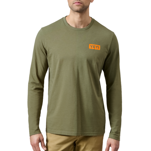 Heather Olive Yeti Sunrise Elk Long Sleeve T-Shirt Long Sleeve T-Shirt | PTLKC-3960