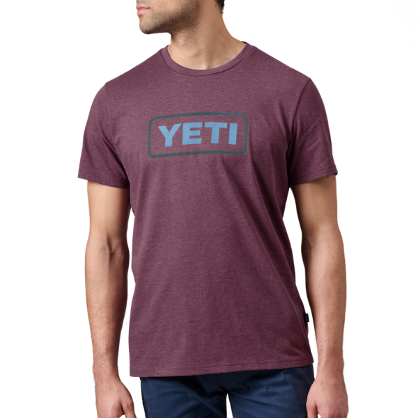 Heather Plum Yeti Badge Logo Short Sleeve T-Shirt Short Sleeve T-Shirt | ZCPEN-8015