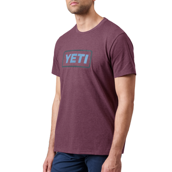 Heather Plum Yeti Badge Logo Short Sleeve T-Shirt Short Sleeve T-Shirt | ZCPEN-8015