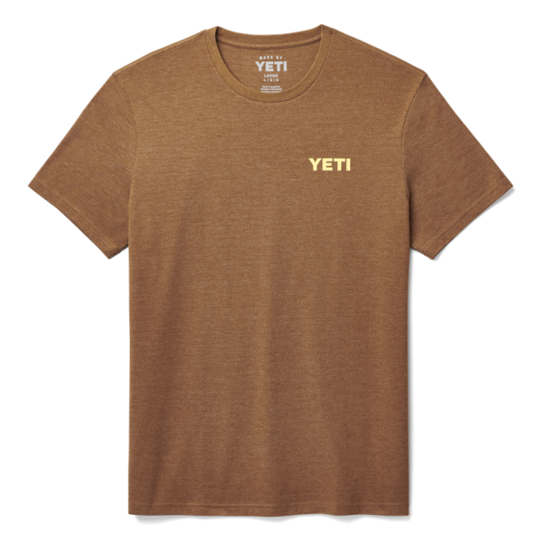 Heather Tobacco Yeti Skiff Blueprint Short Sleeve Tee Short Sleeve T-Shirt | LTESJ-7825