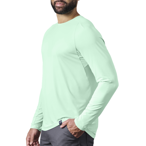 Ice Blue Yeti Crew Neck Long Sleeve Sunshirt Sunshirts | WLQOX-7491