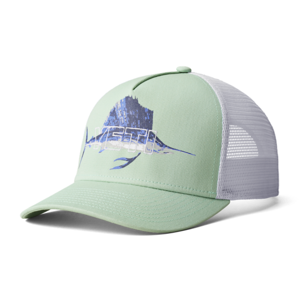 Ice Blue Yeti Sailfish Badge Trucker Hat Hats | BSOLC-4961