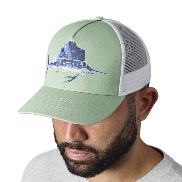 Ice Blue Yeti Sailfish Badge Trucker Hat Hats | BSOLC-4961