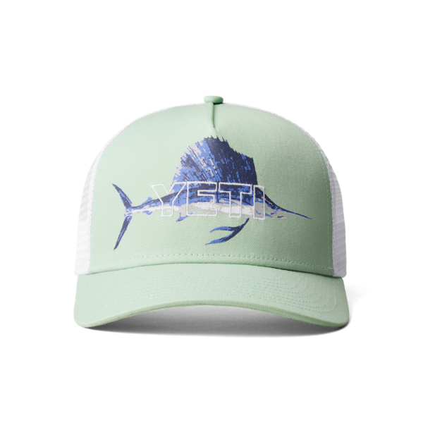 Ice Blue Yeti Sailfish Badge Trucker Hat Hats | BSOLC-4961