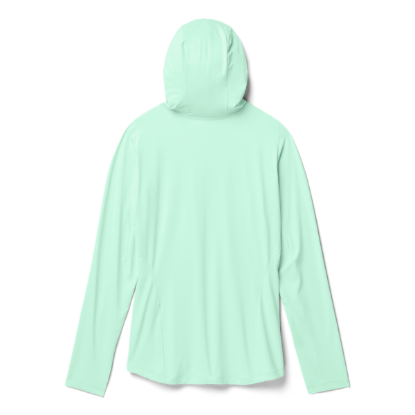 Ice Blue Yeti Women's Hooded Long Sleeve Sunshirt Sunshirts | UXQCJ-0957