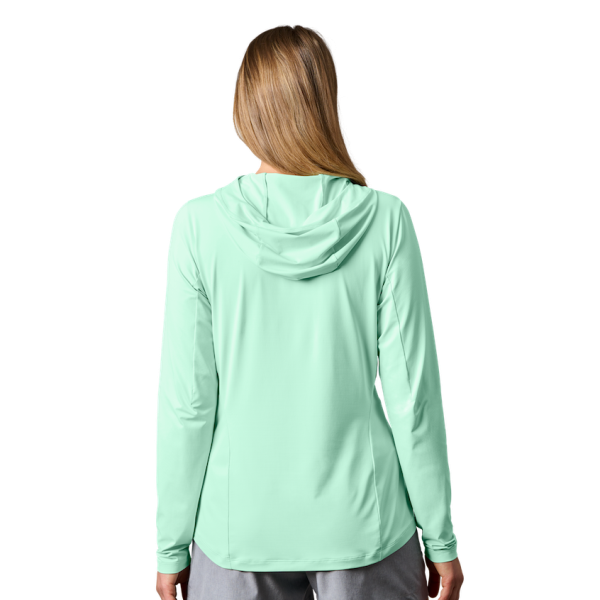 Ice Blue Yeti Women's Hooded Long Sleeve Sunshirt Sunshirts | UXQCJ-0957