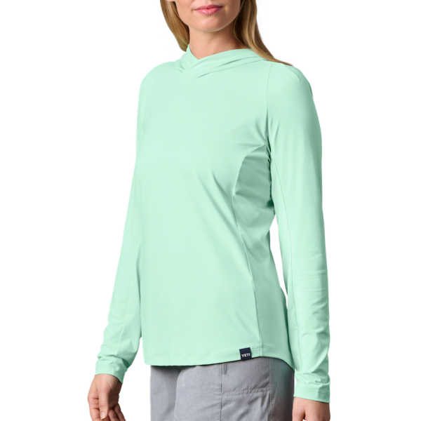 Ice Blue Yeti Women's Hooded Long Sleeve Sunshirt Sunshirts | UXQCJ-0957