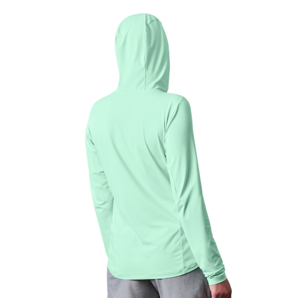 Ice Blue Yeti Women's Hooded Long Sleeve Sunshirt Sunshirts | UXQCJ-0957