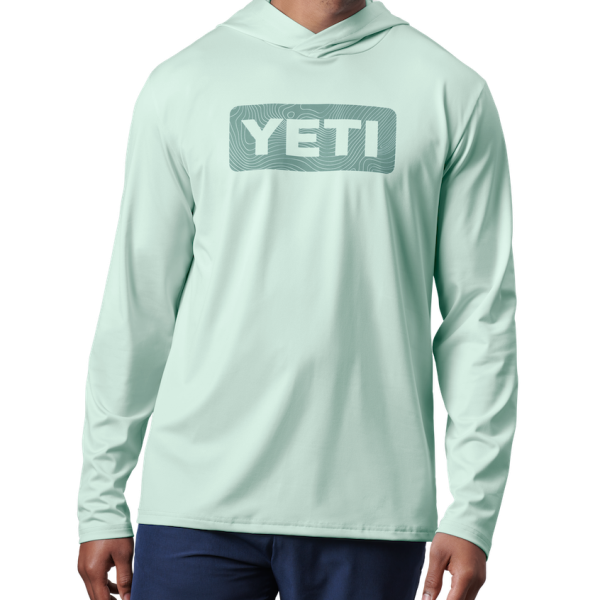 Ice Mint Yeti Wave Logo Badge Hooded Long Sleeve Sunshirt Sunshirts | EGOAN-9028