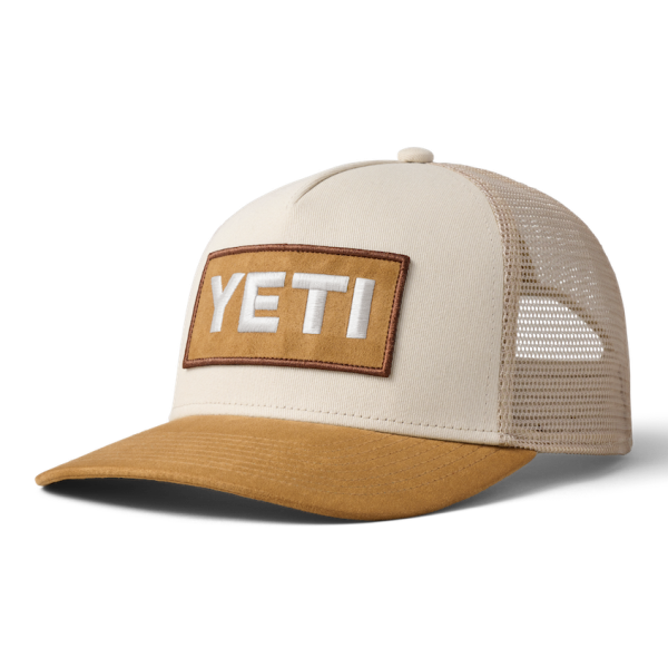 Khaki/Tan Yeti Logo FX Suede Brim Trucker Hat Hats | TUVYQ-9527