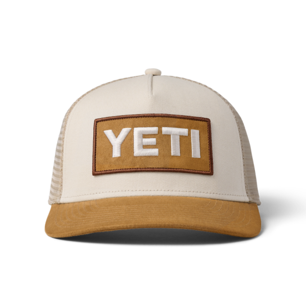 Khaki/Tan Yeti Logo FX Suede Brim Trucker Hat Hats | TUVYQ-9527