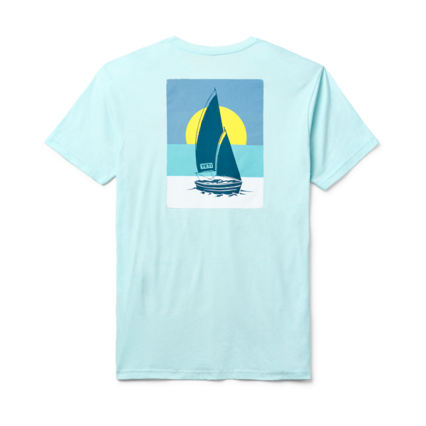 Light Blue Yeti Sunset Sails Short Sleeve T-Shirt Short Sleeve T-Shirt | SHAOX-8261